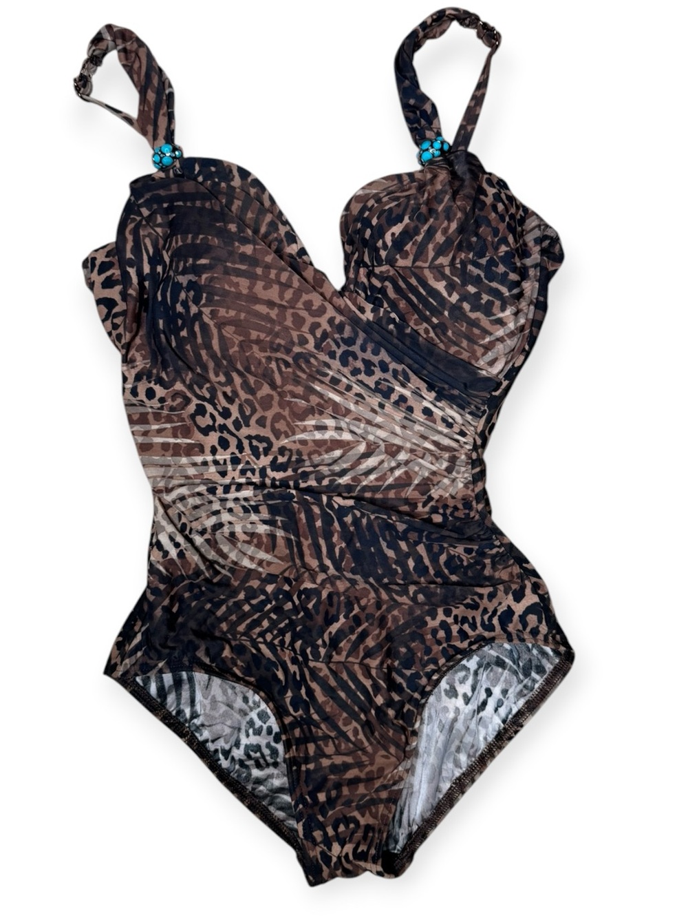 Miraclesuit Tigris Siren One-Piece Swimsuit 8 Slimming Shaping Savannah Brown
